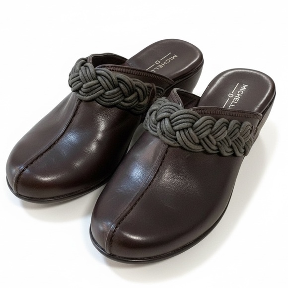 Michelle D Chocolate Brown Mules with Braided Detailing - Picture 7 of 7